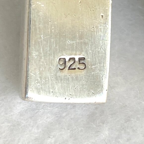 Sterling Silver 925 1.64" Rectangular Simulated Turquoise Dangle Earrings - Picture 9 of 16